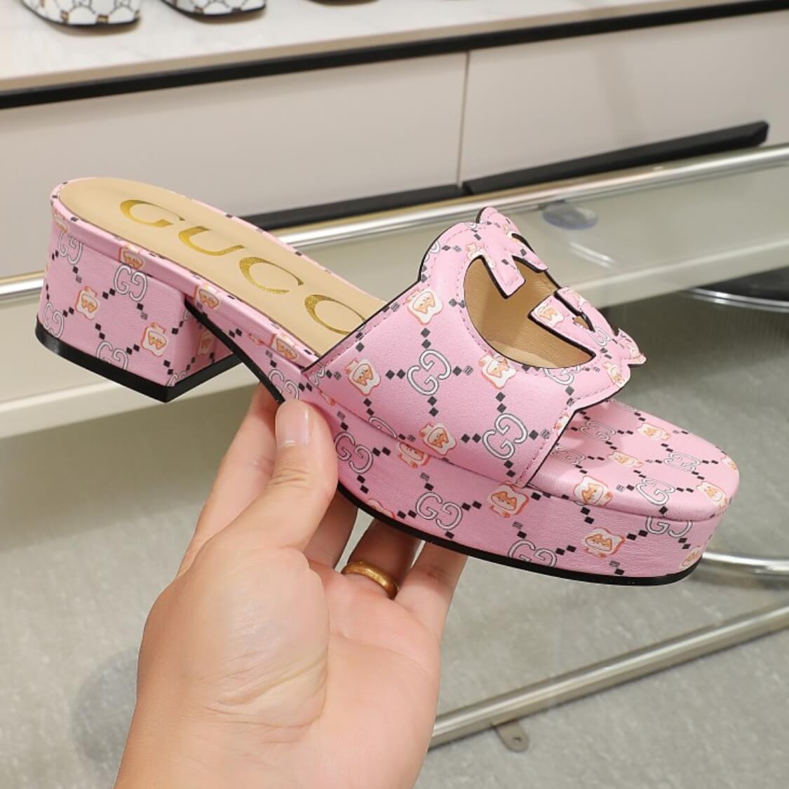 Cut Out Web Logo Mule Sandals