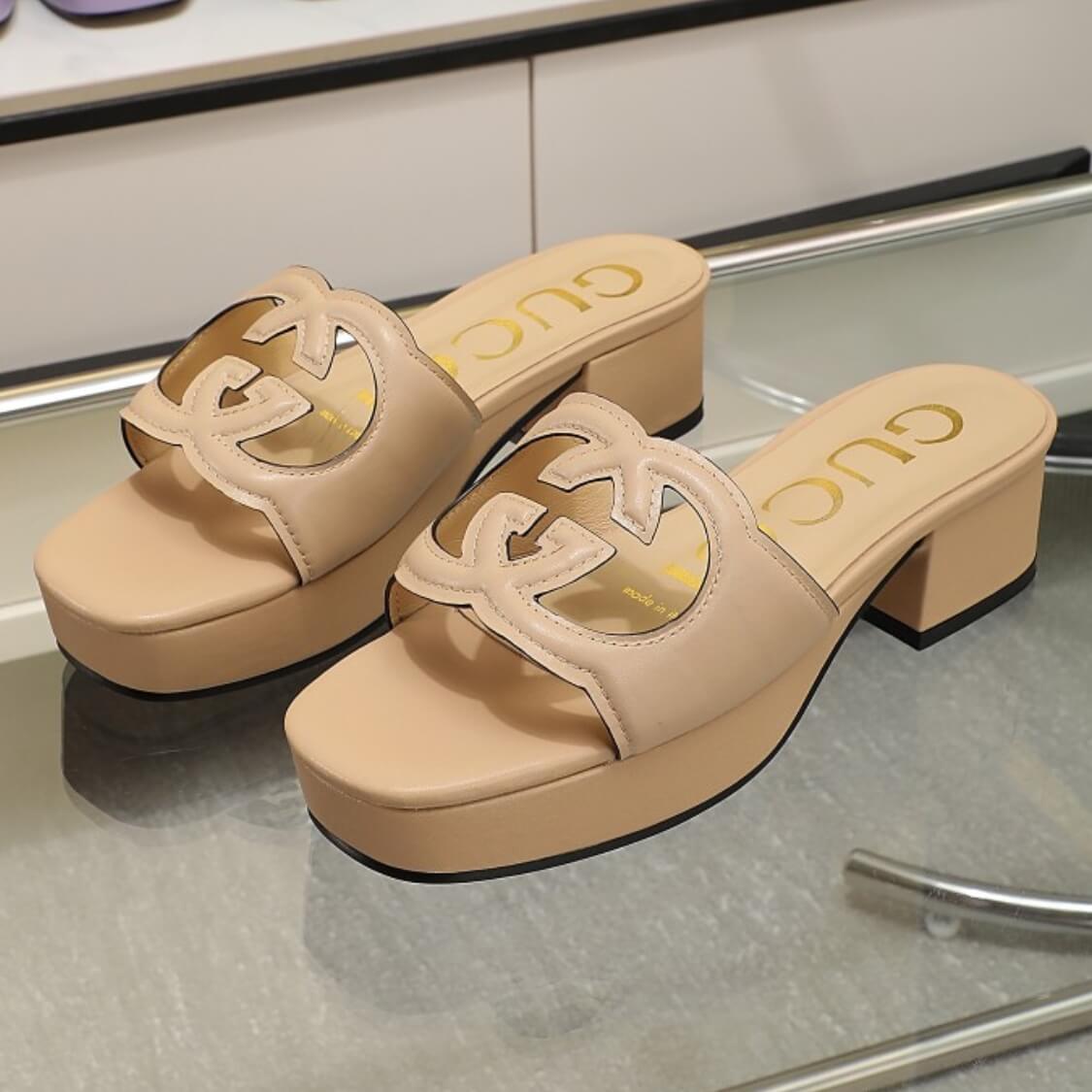 Cut Out Logo Mule Sandals