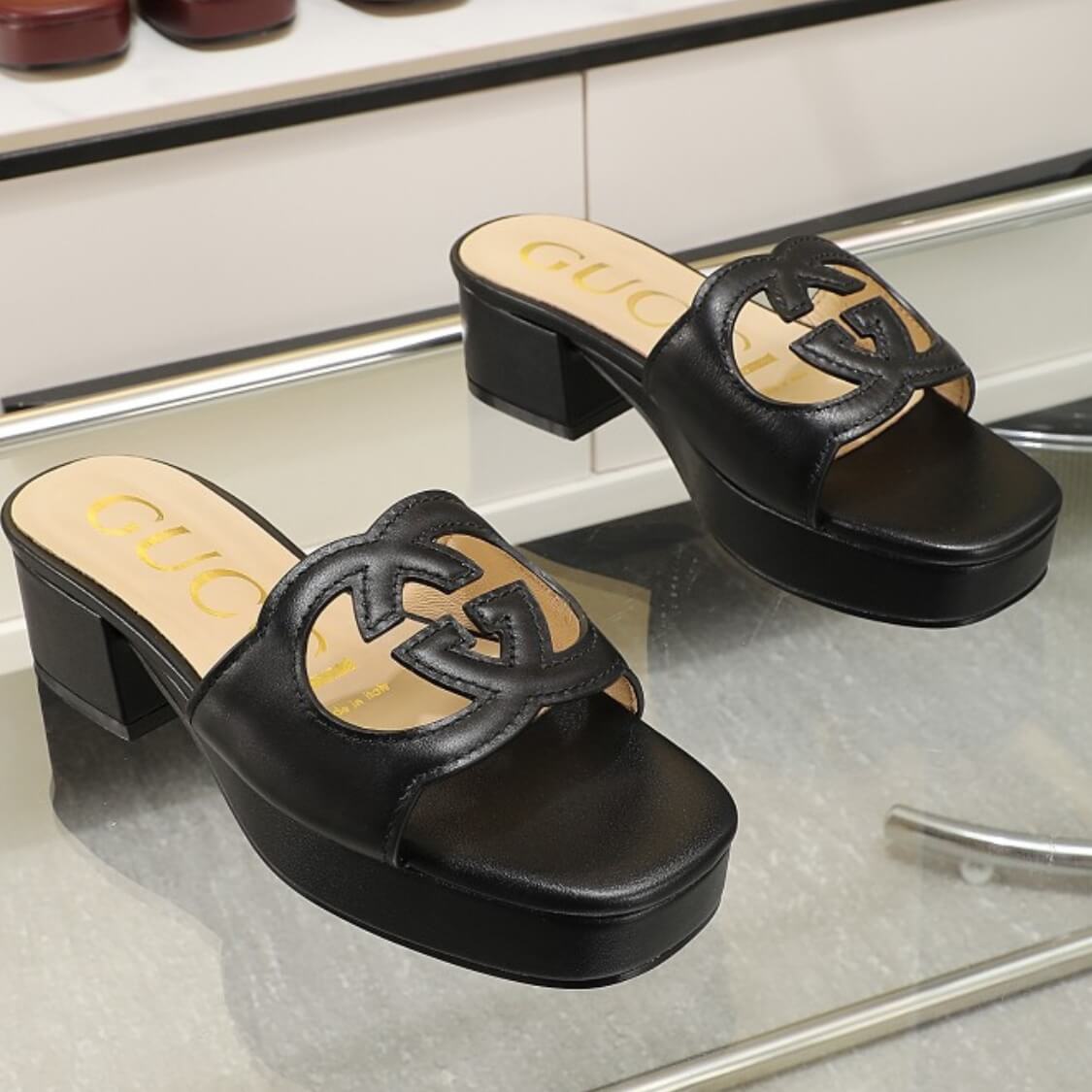 Cut Out Logo Mule Sandals 