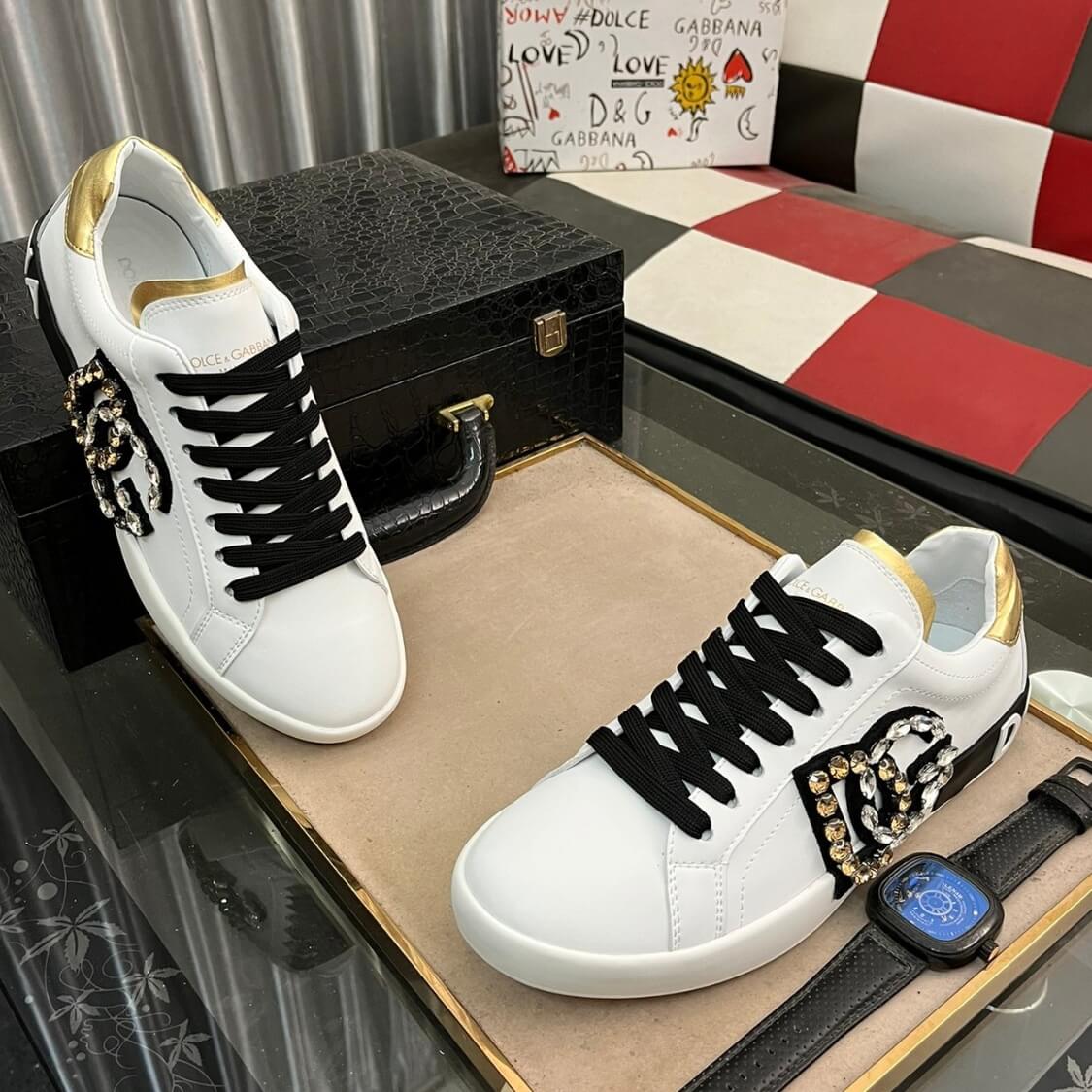Diamond Studded Monogram Sneakers 
