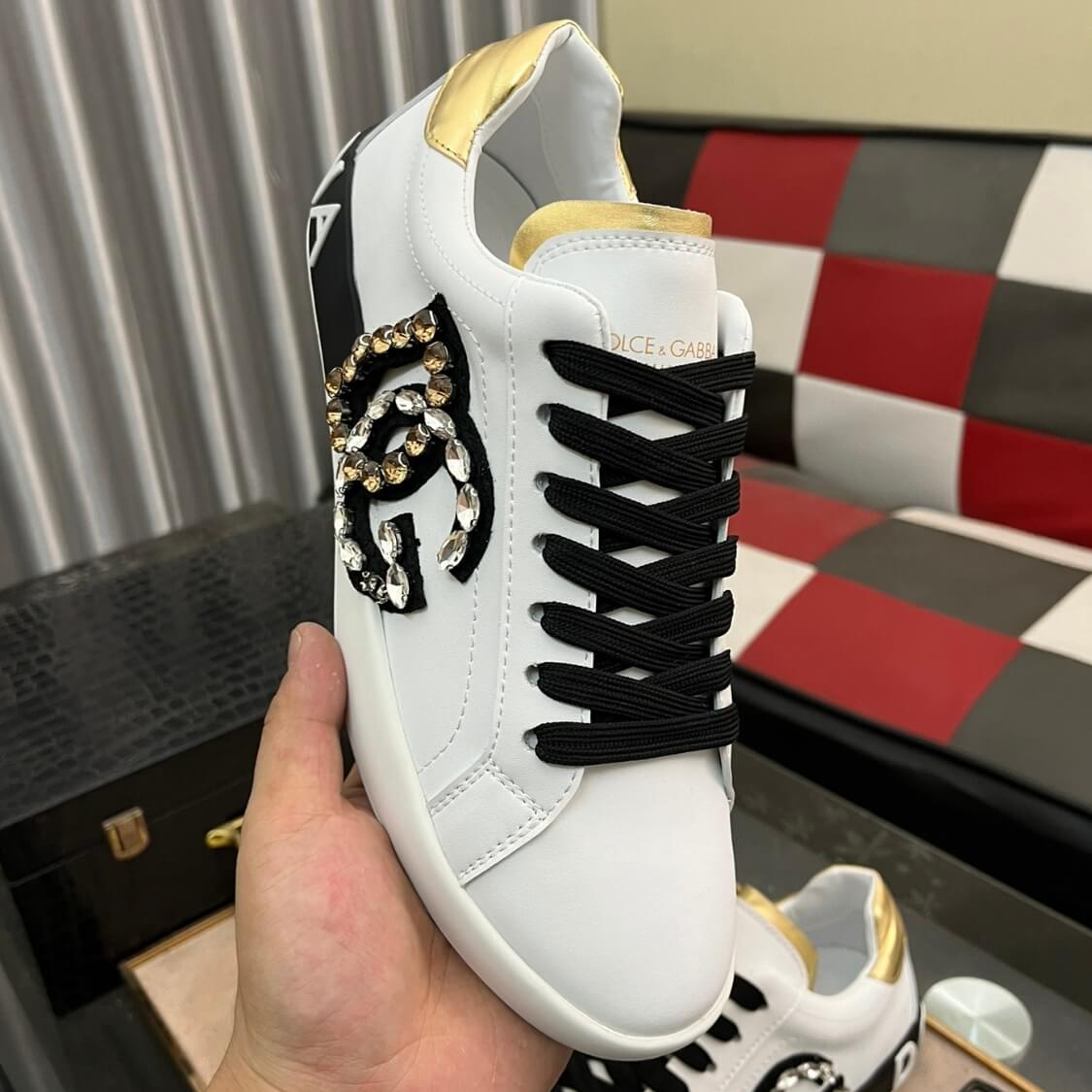 Diamond Studded Monogram Sneakers 