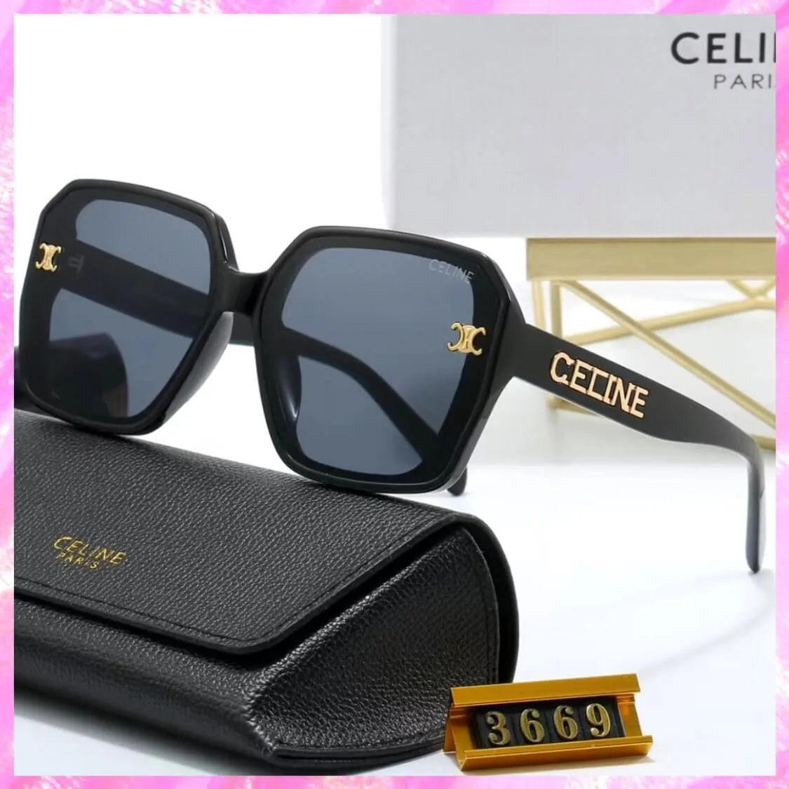 Gold Logo Accent UV Sunglasses