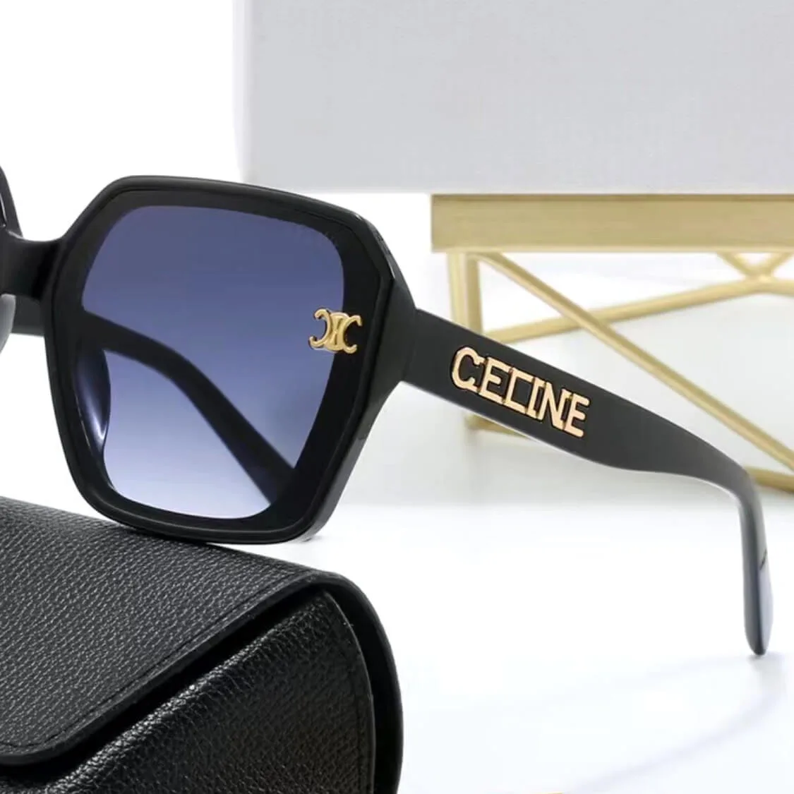 Gold Logo Accent UV Sunglasses