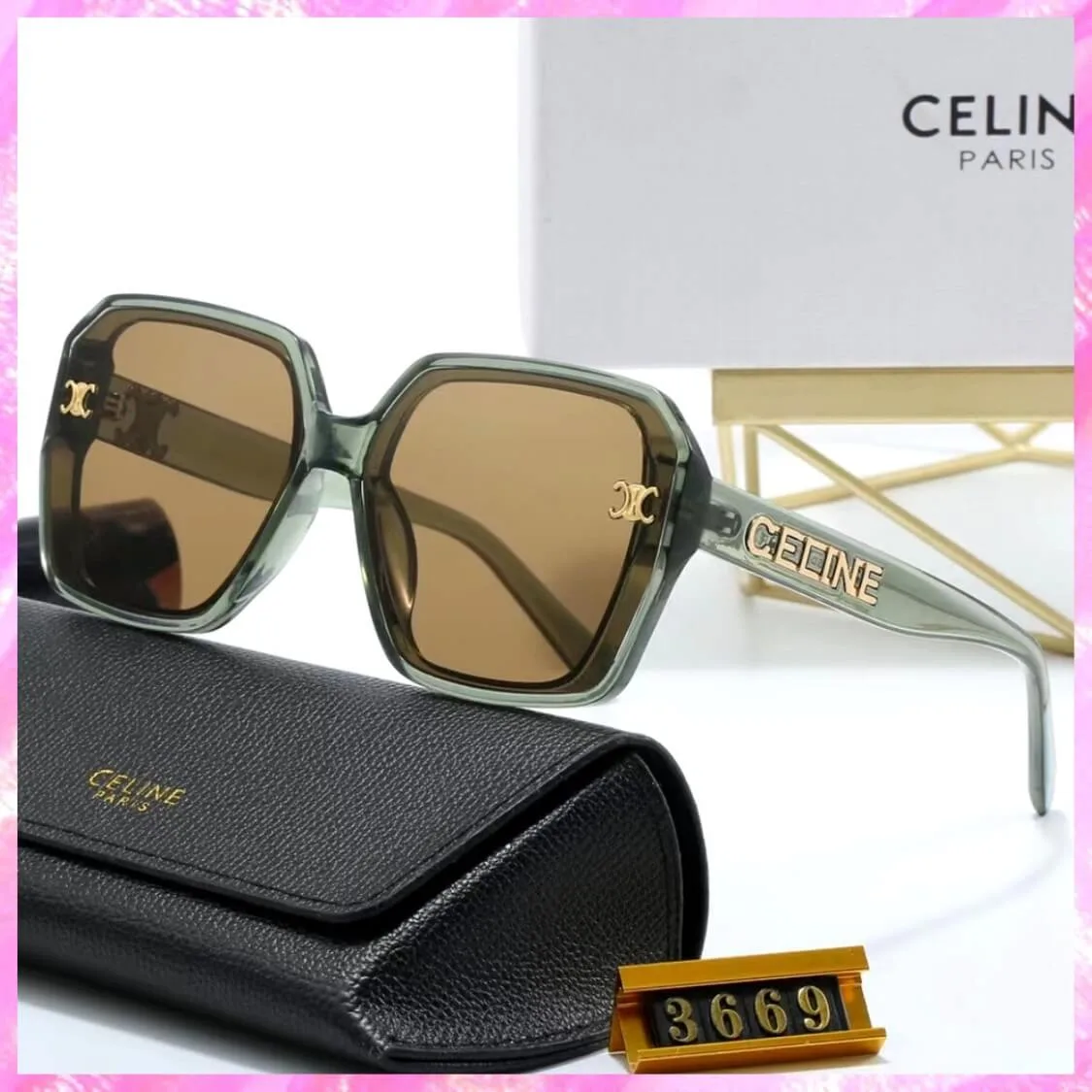 Gold Logo Accent UV Sunglasses