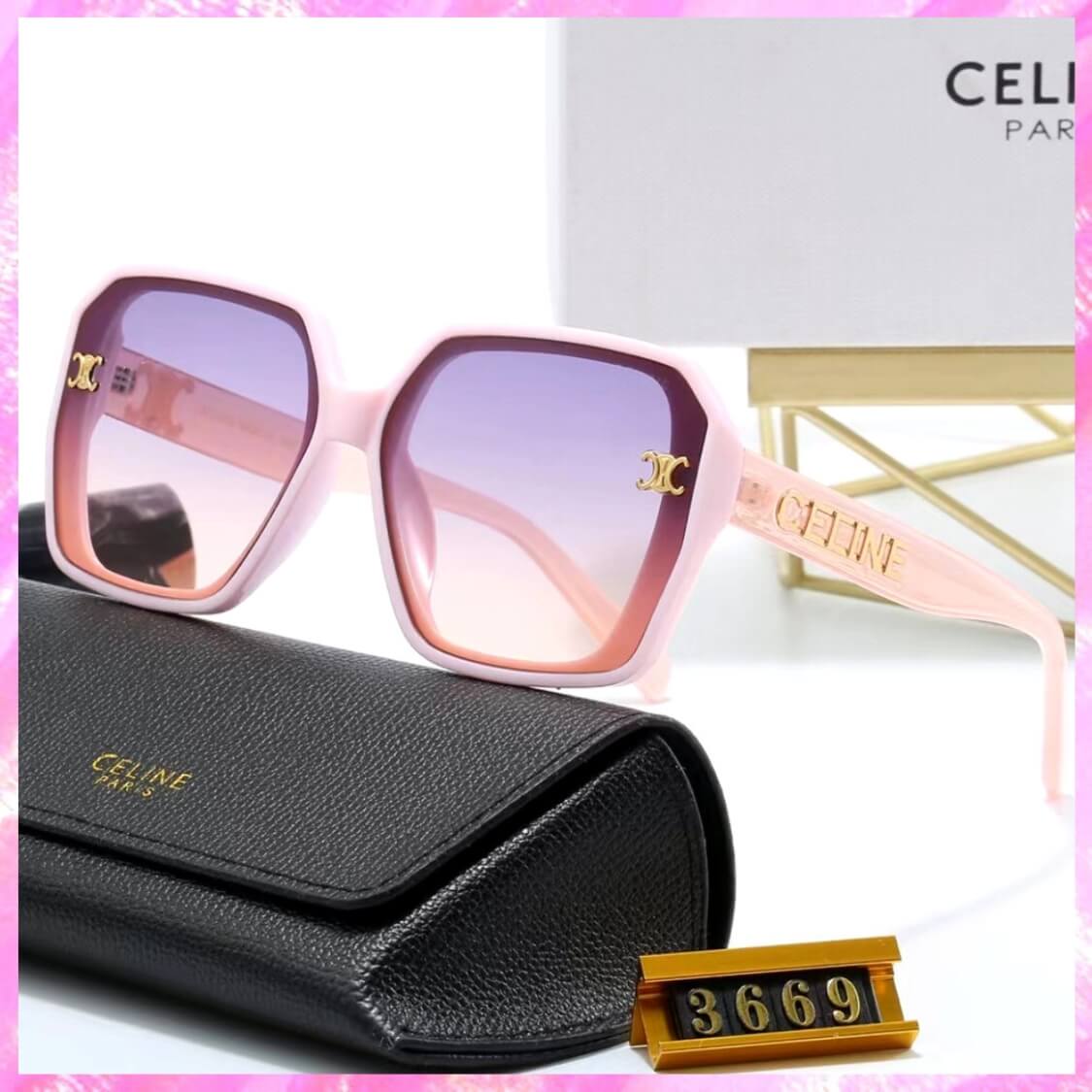 Gold Logo Accent UV Sunglasses