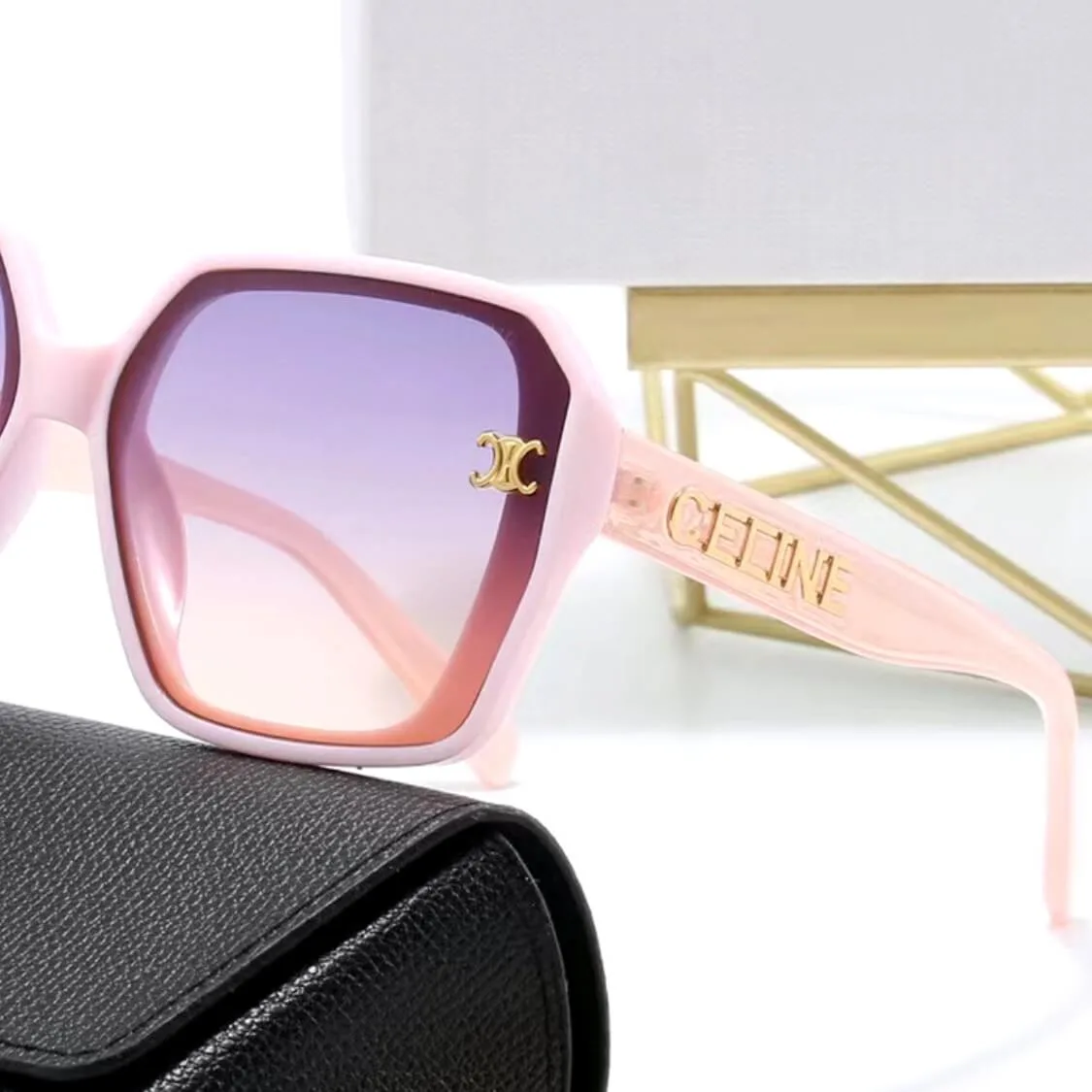 Gold Logo Accent UV Sunglasses
