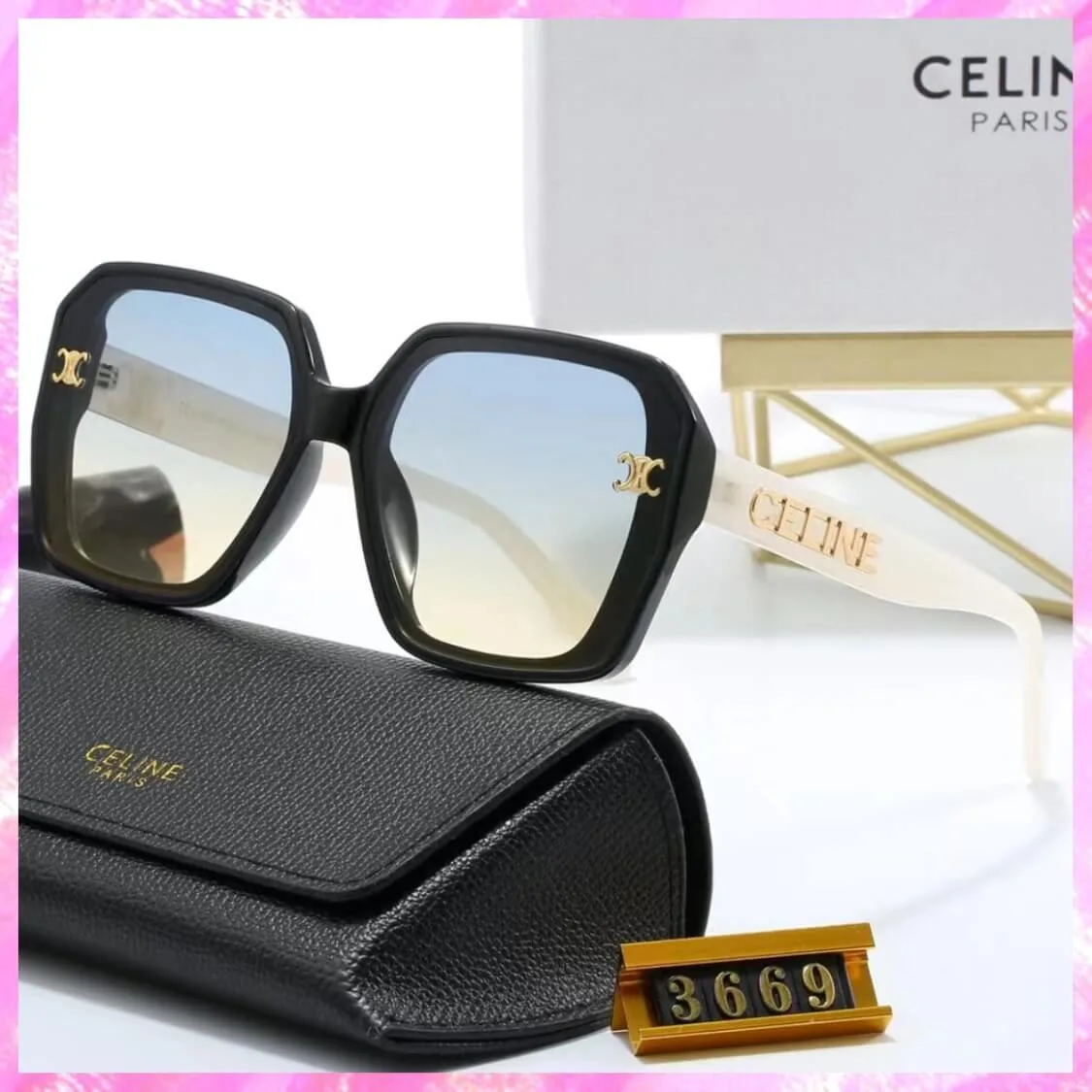 Gold Logo Accent UV Sunglasses