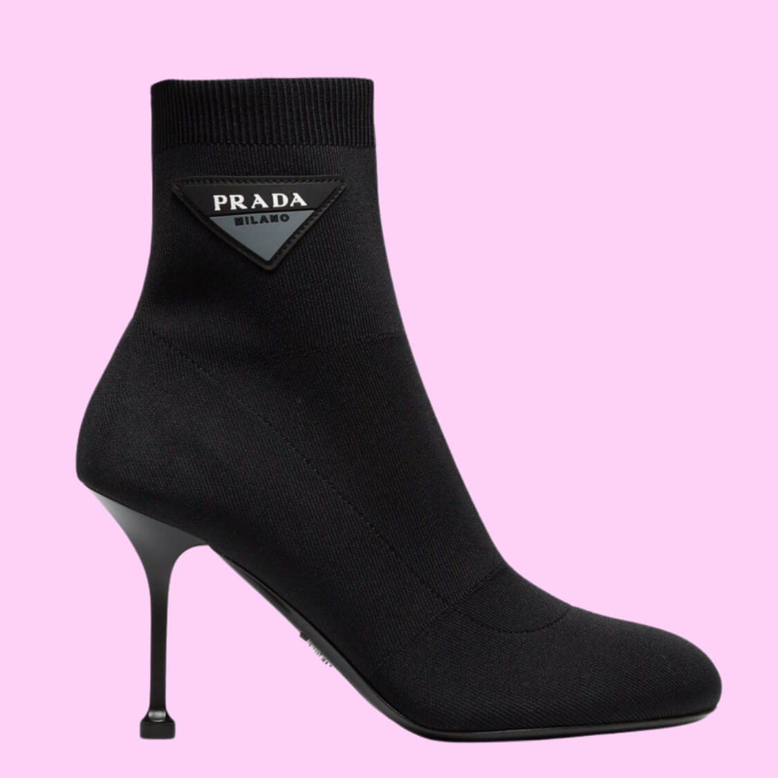Heel Stretch Fabric Silhouette Ankle Boots 
