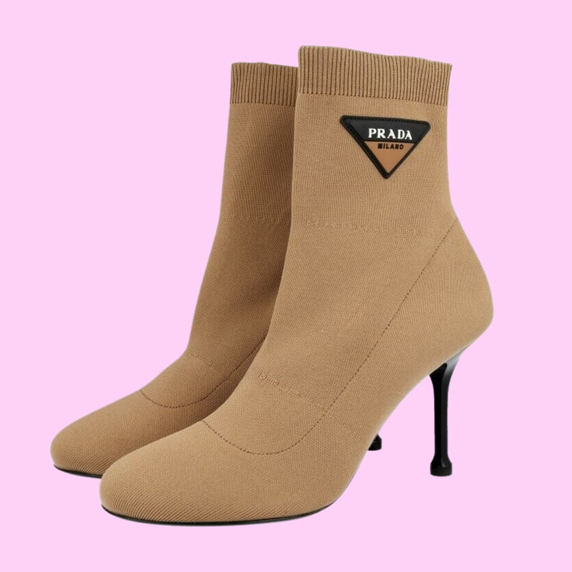 Heel Stretch Fabric Silhouette Ankle Boots