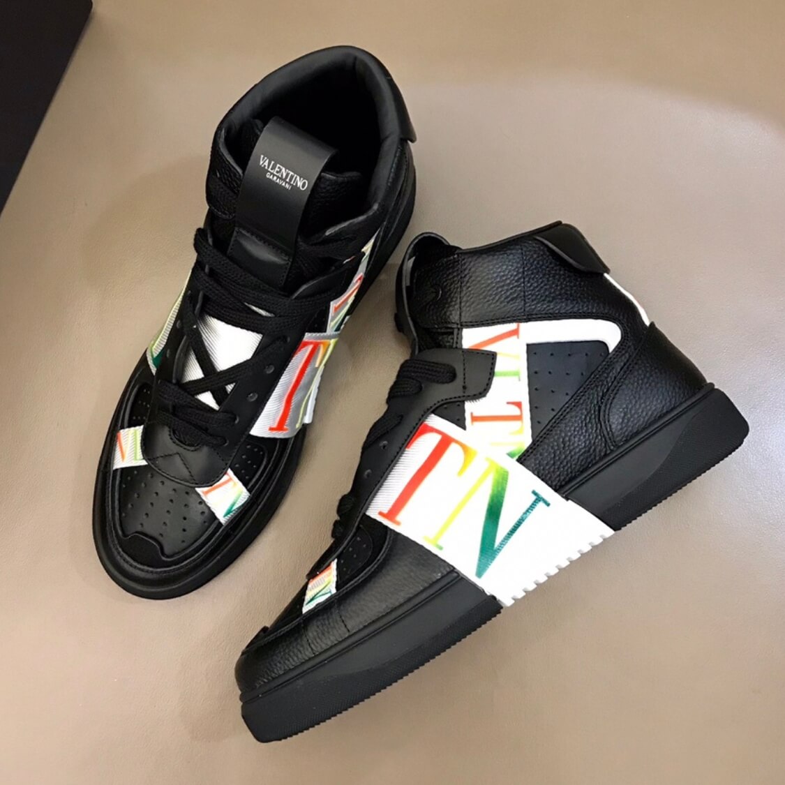 High Top Colored Logo Sneakers 