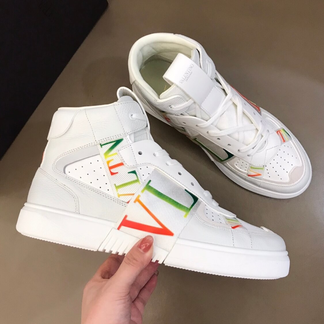 High Top Colored Logo Sneakers
