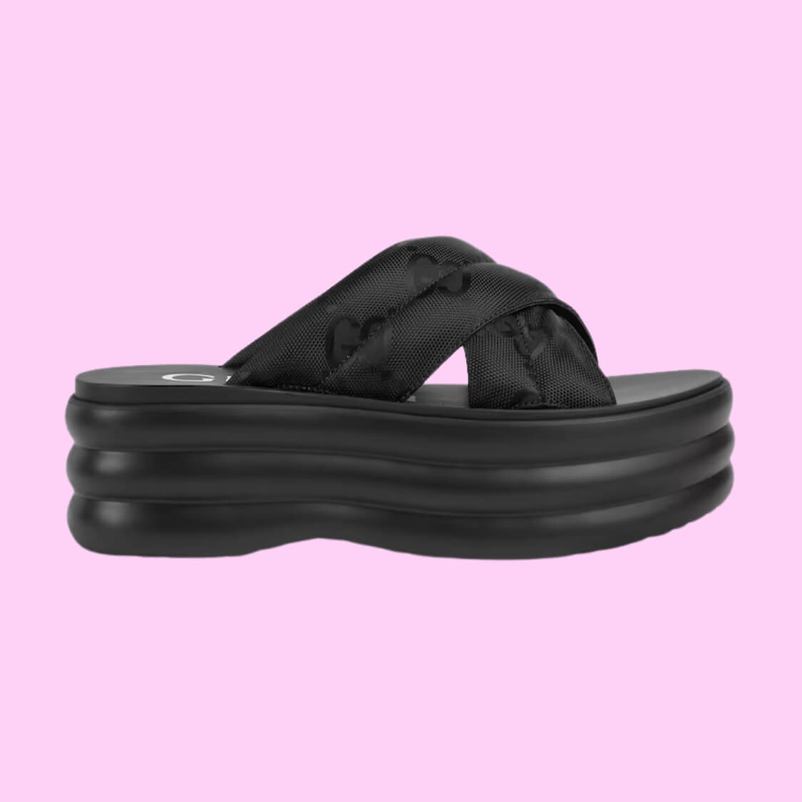 Monogram Jacquard Platform Slides 