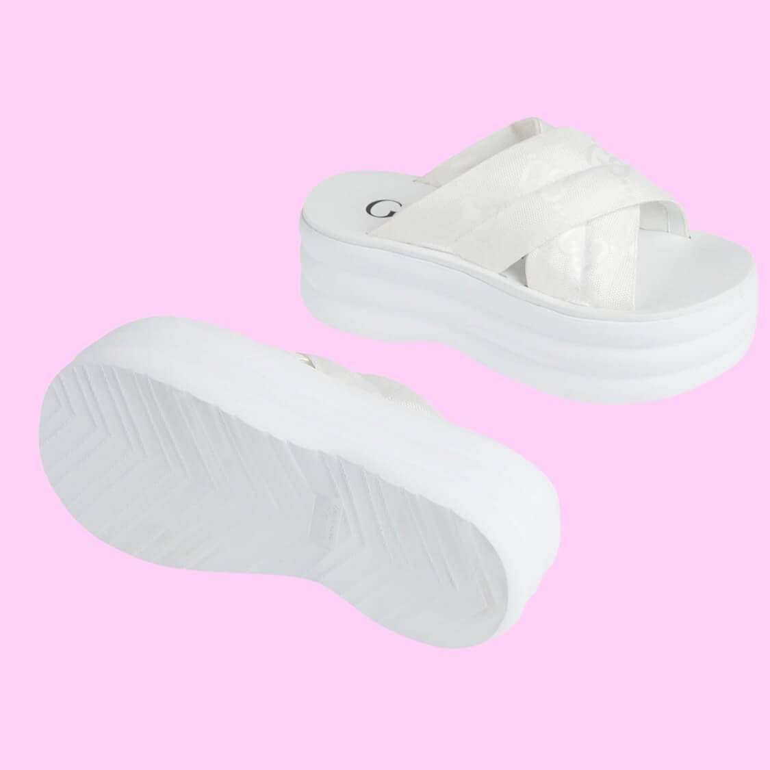 Monogram Jacquard Platform Slides