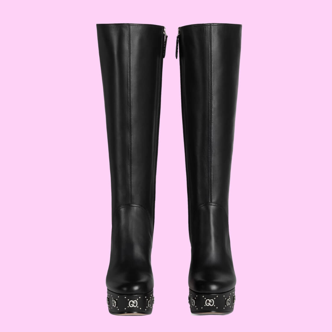 Knee High Platform Boot With GG Studs