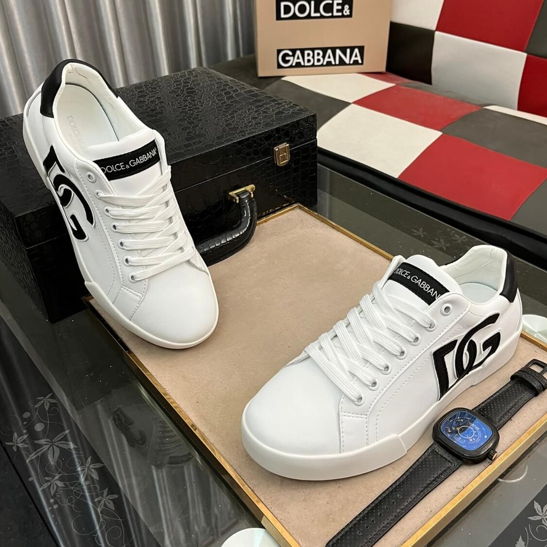 Leather Monogram Skater Sneakers