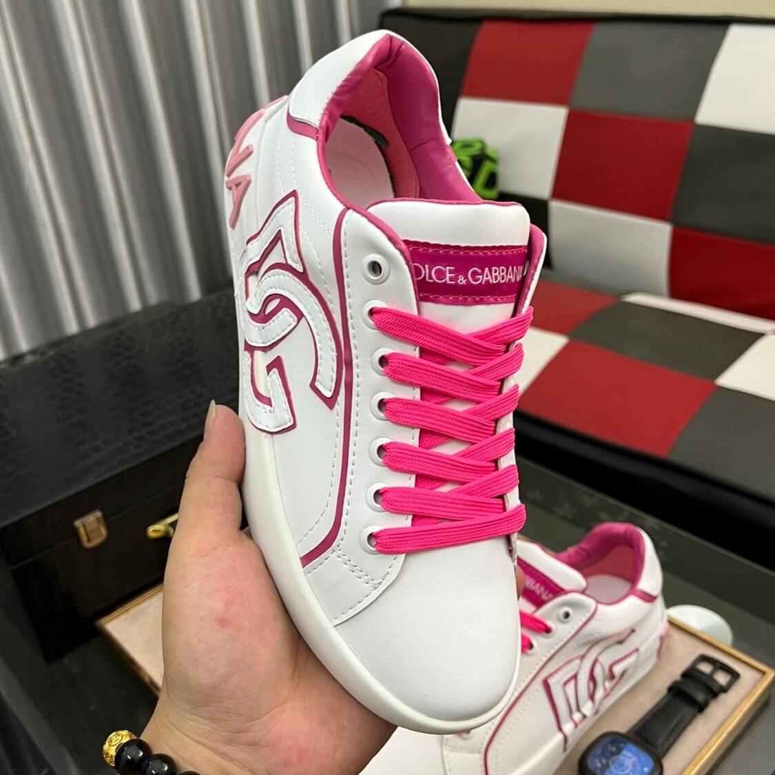 Leather Monogram Skater Sneakers