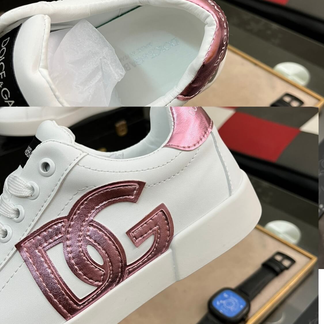Leather Monogram Skater Sneakers