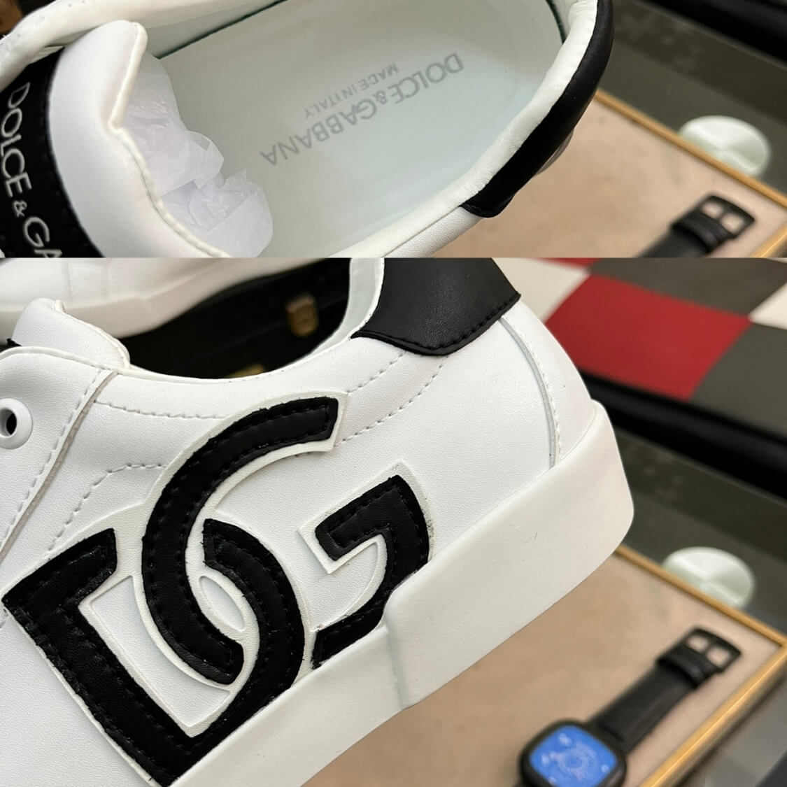 Leather Monogram Skater Sneakers