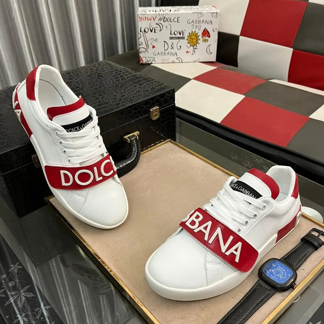 Logo Strap Monogram Sneakers