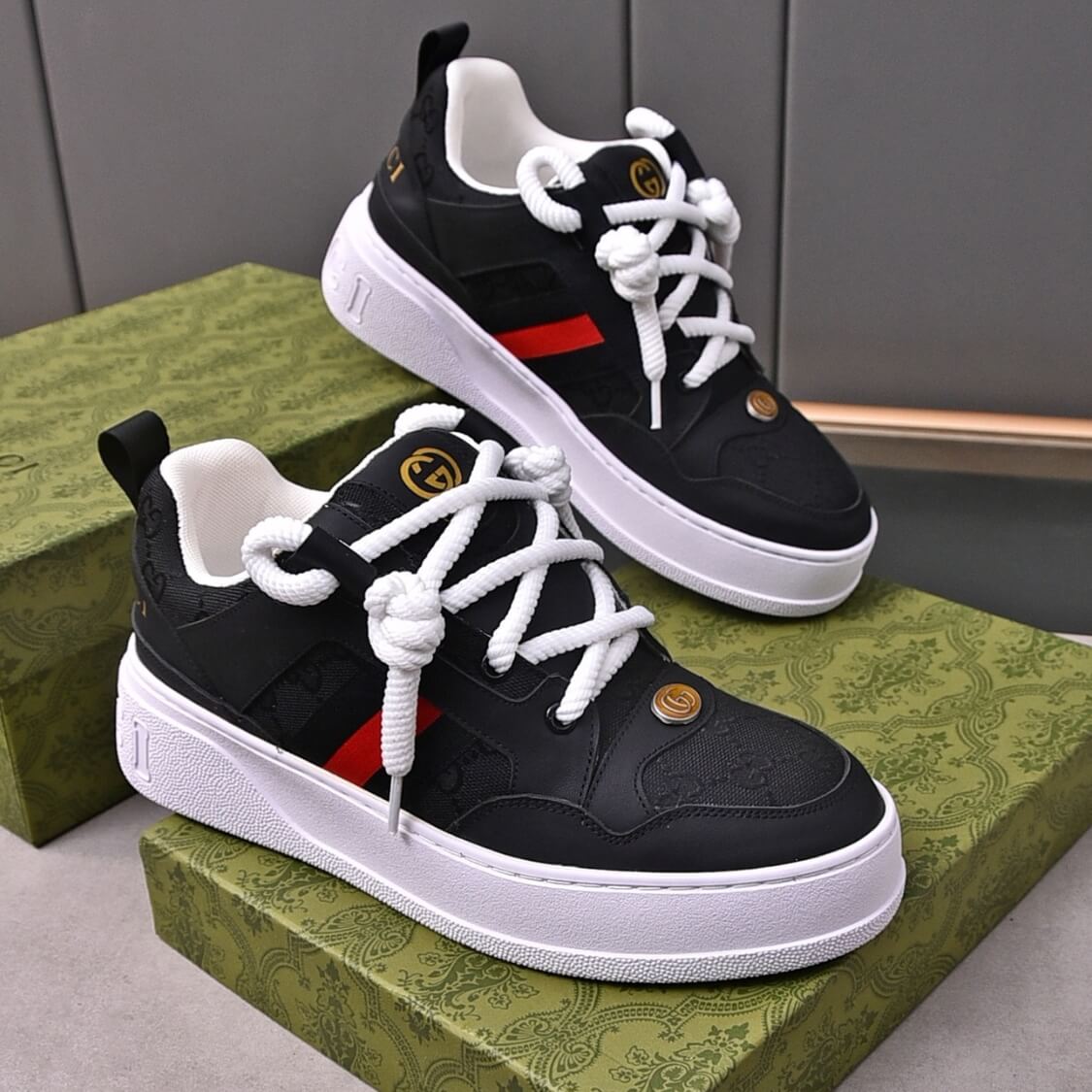 Low Top G Web Monogram Sneakers