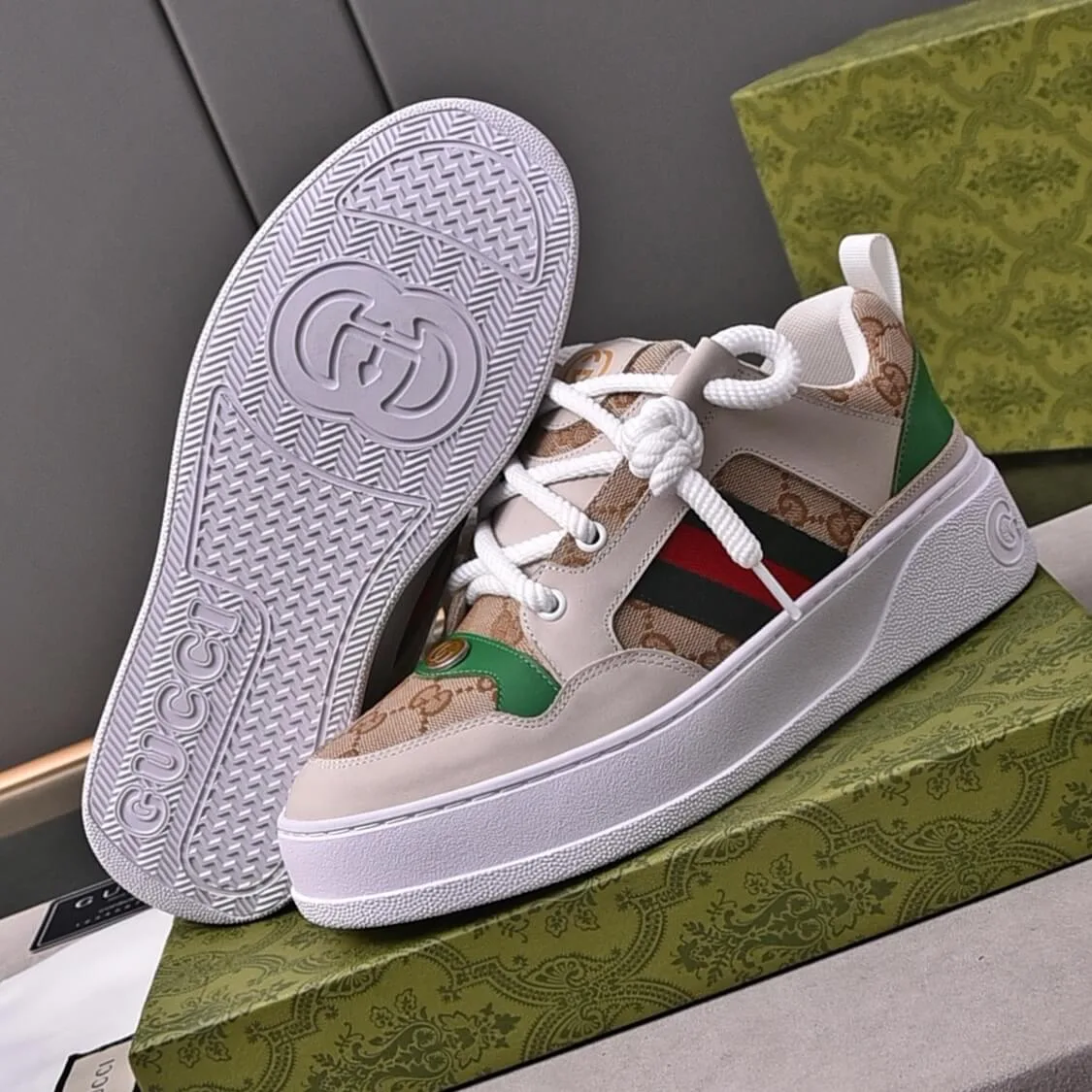Low Top G Web Monogram Sneakers
