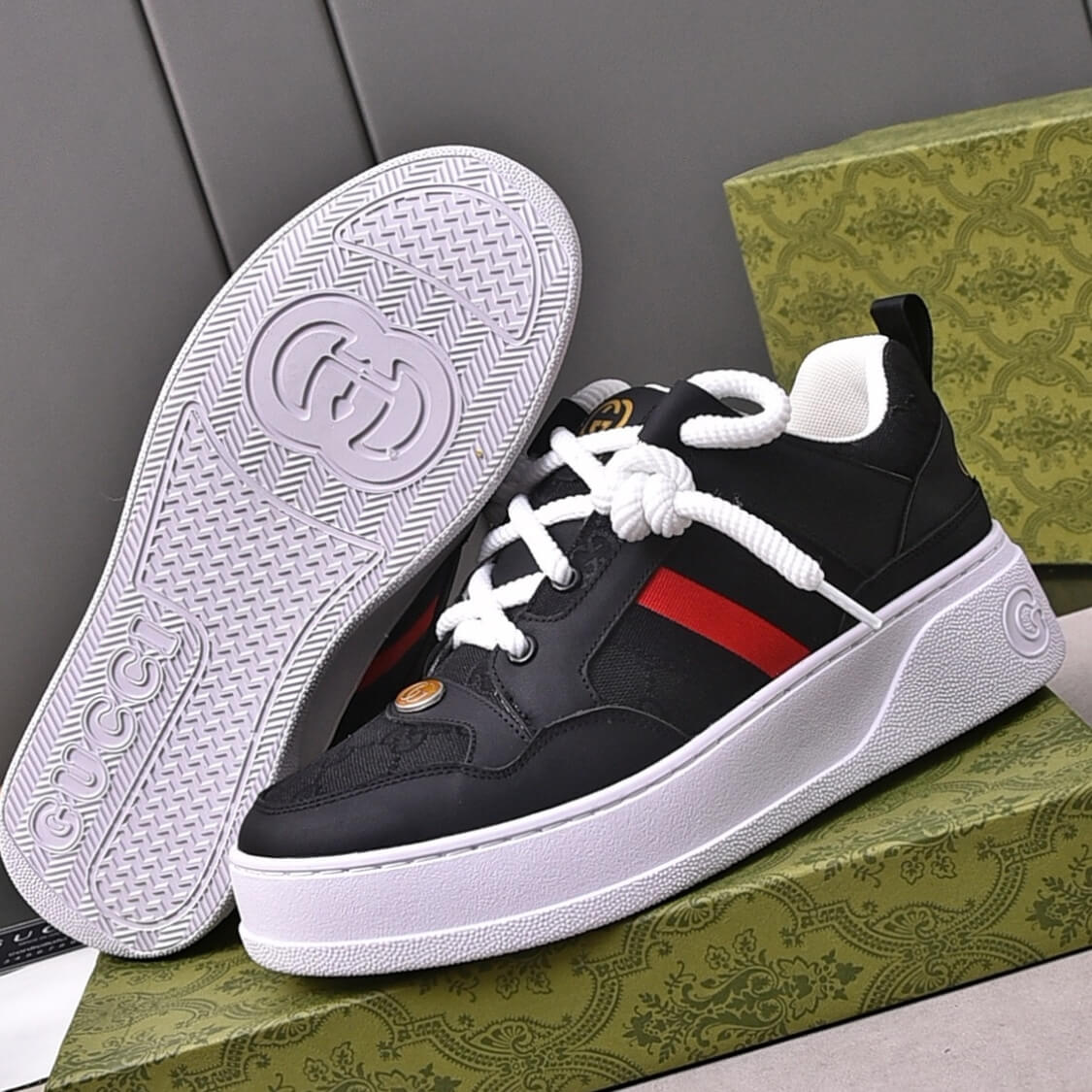 Low Top G Web Monogram Sneakers