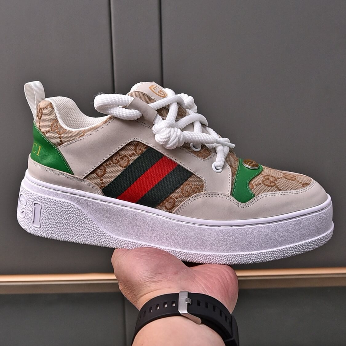 Low Top G Web Monogram Sneakers