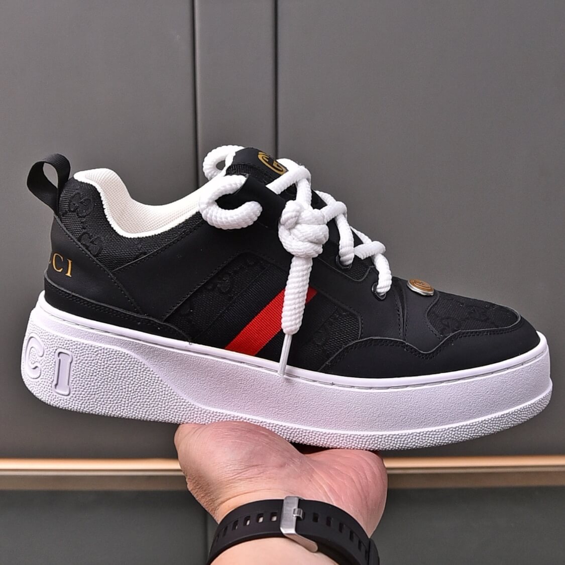 Low Top G Web Monogram Sneakers