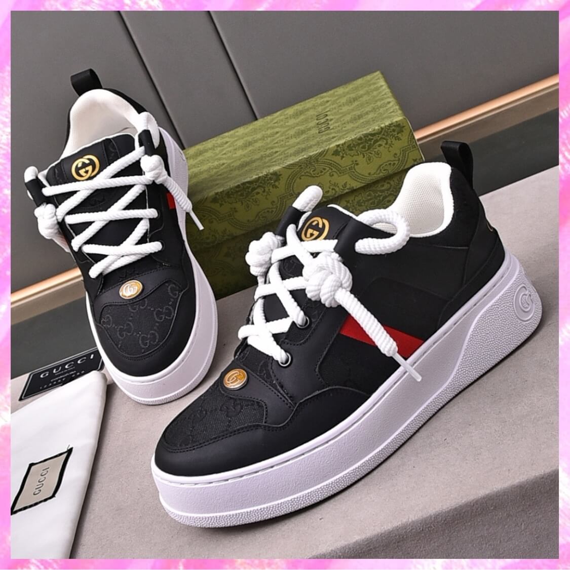 Low Top G Web Monogram Sneakers
