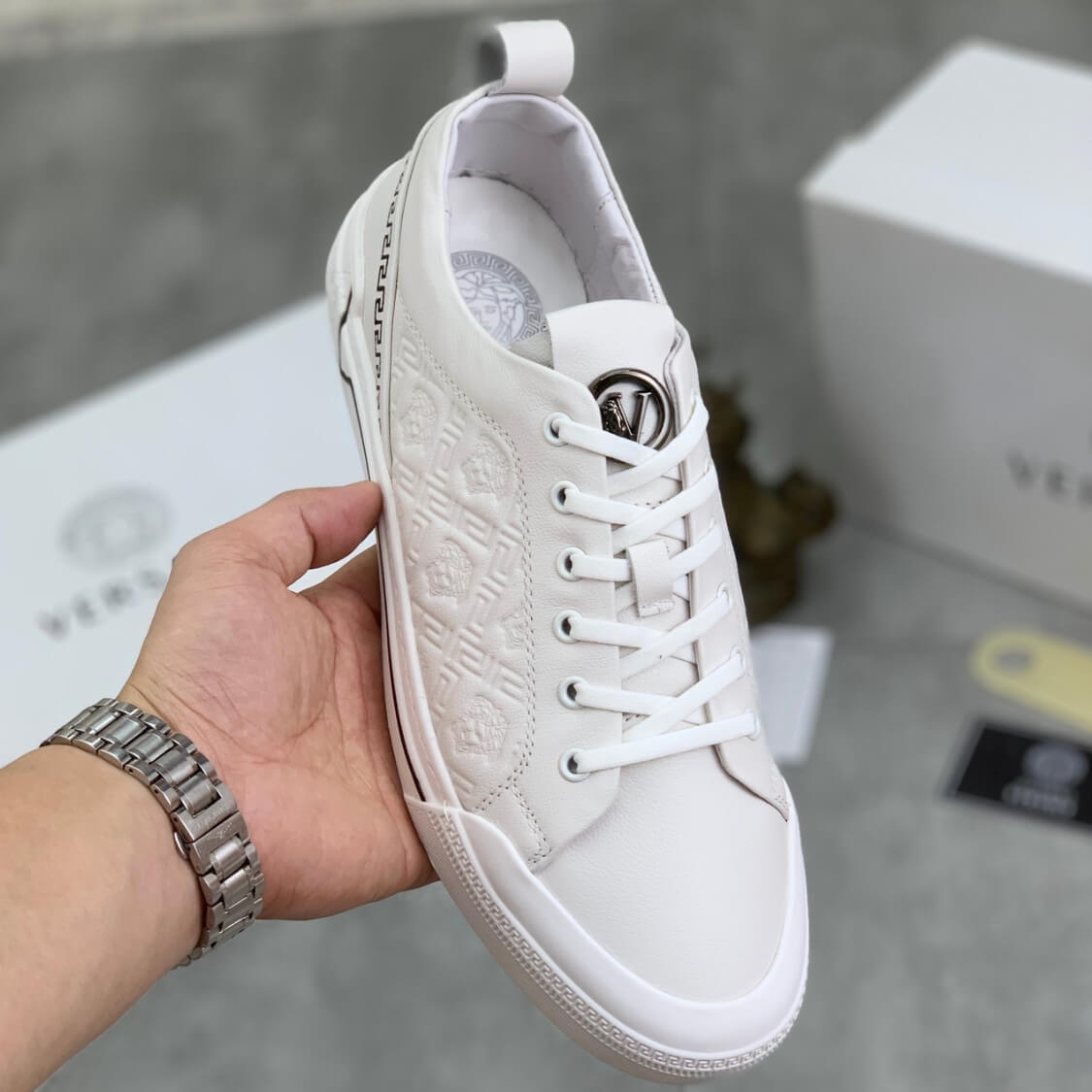 Low Top Leather Skater Sneakers 
