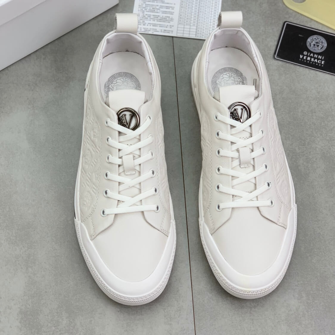 Low Top Leather Skater Sneakers 