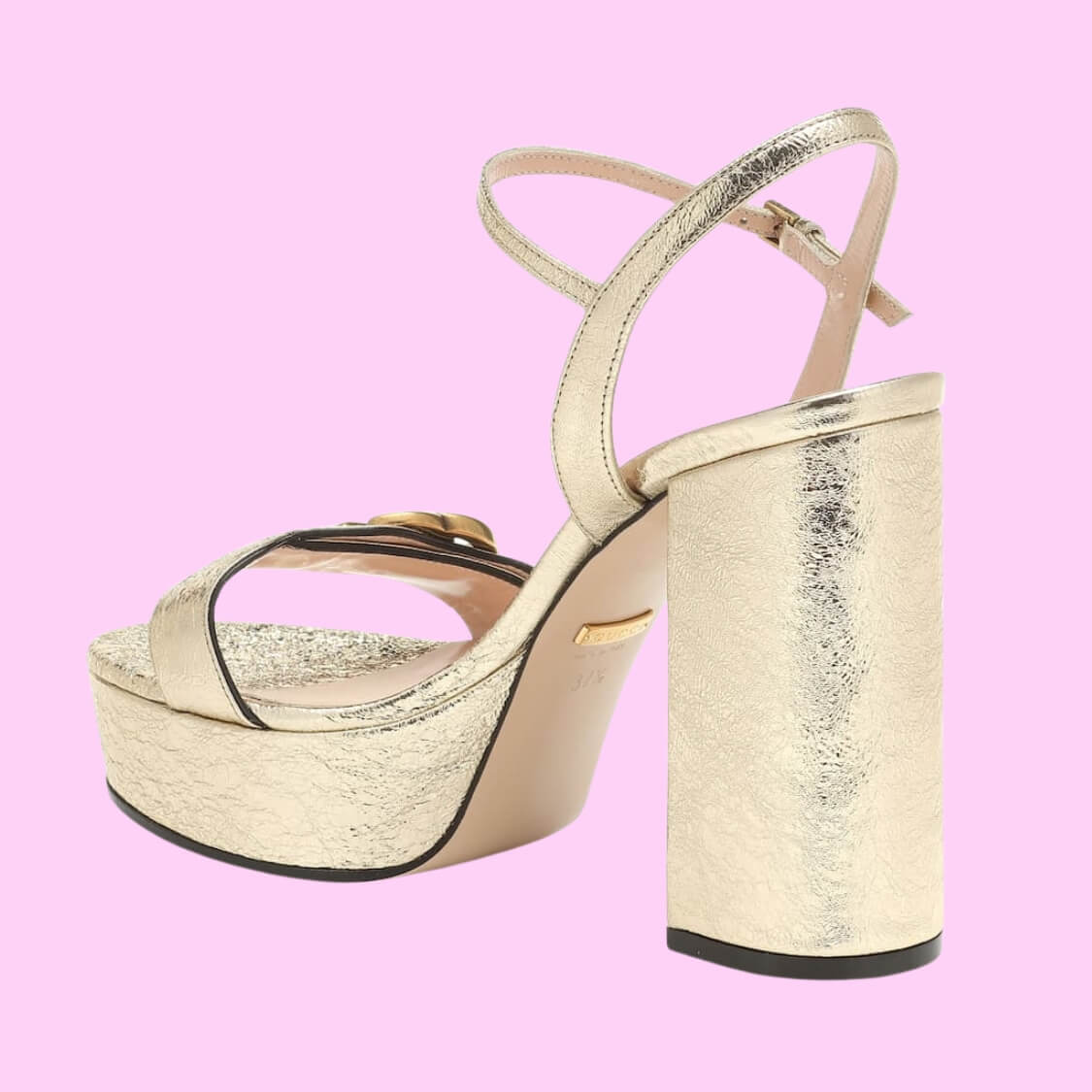 Marmont Metallic Leather Platform Sandals