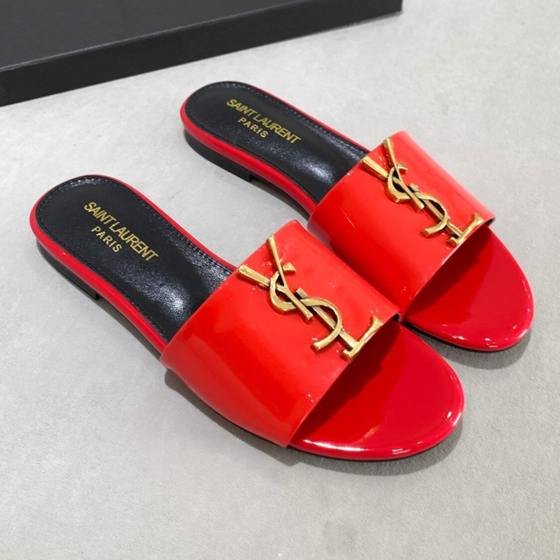 Metal Logo Flat Mule Sandals 