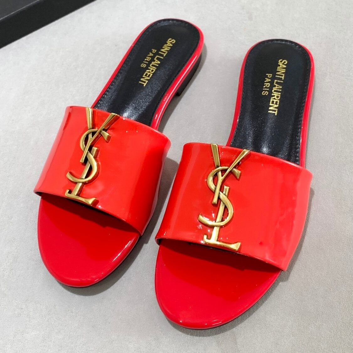 Metal Logo Flat Mule Sandals 