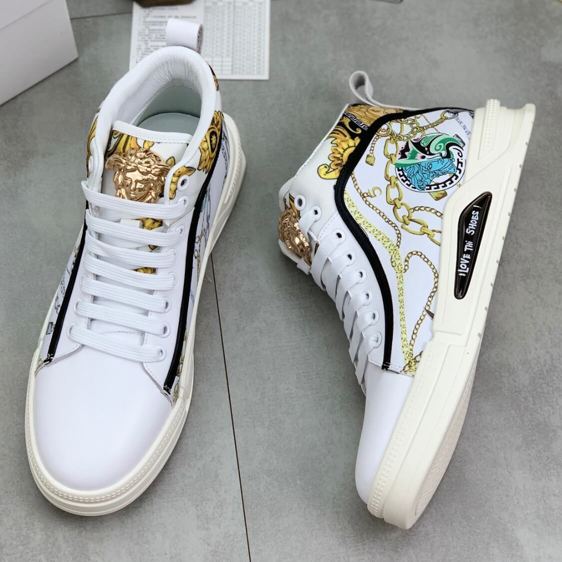 Mid Top Baroque Chain Sneakers