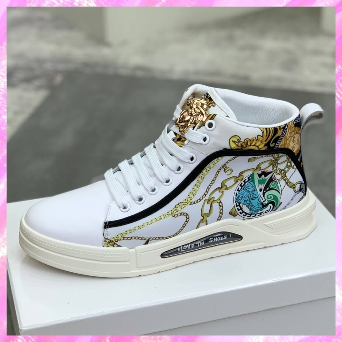 Mid Top Baroque Chain Sneakers