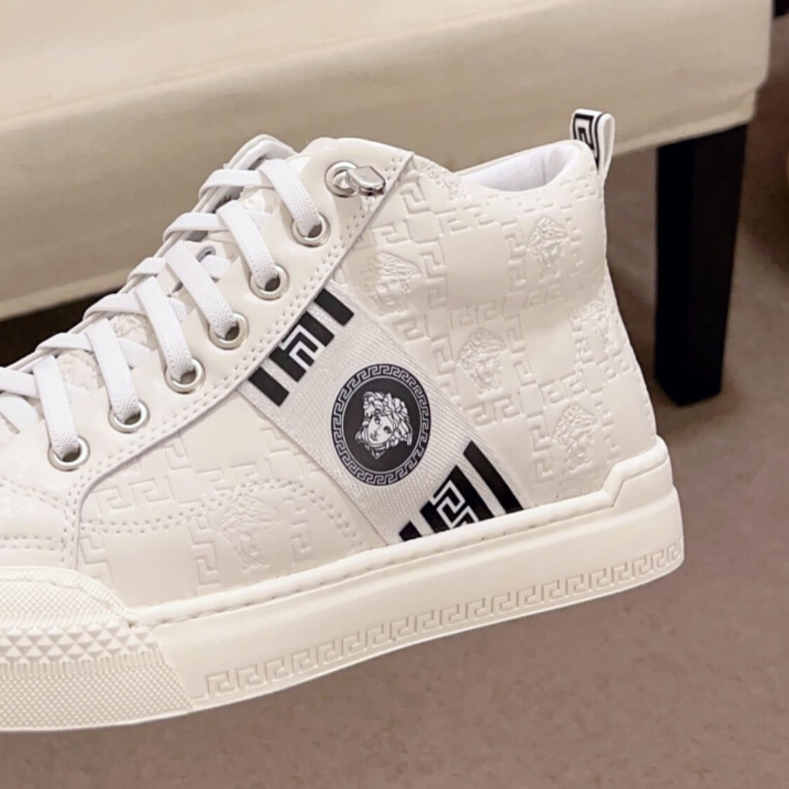 Mid Top Leather Skater Sneakers