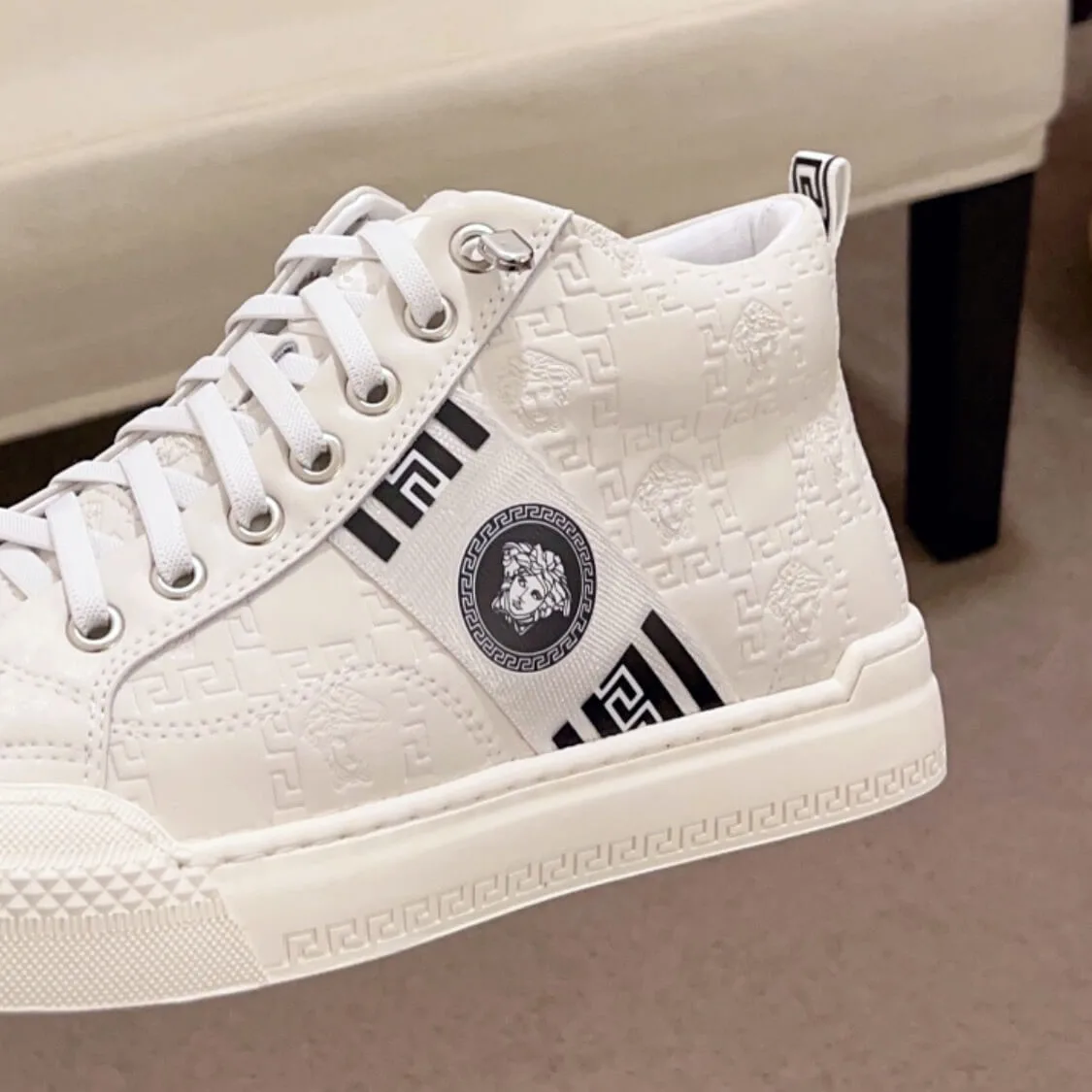 Mid Top Leather Skater Sneakers