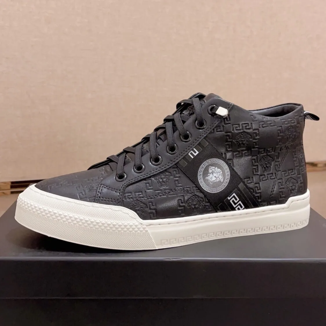 Mid Top Leather Skater Sneakers
