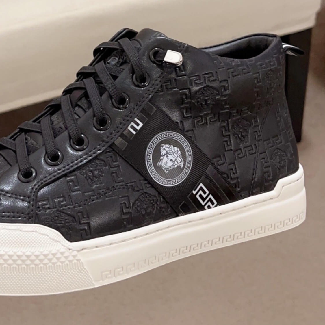 Mid Top Leather Skater Sneakers