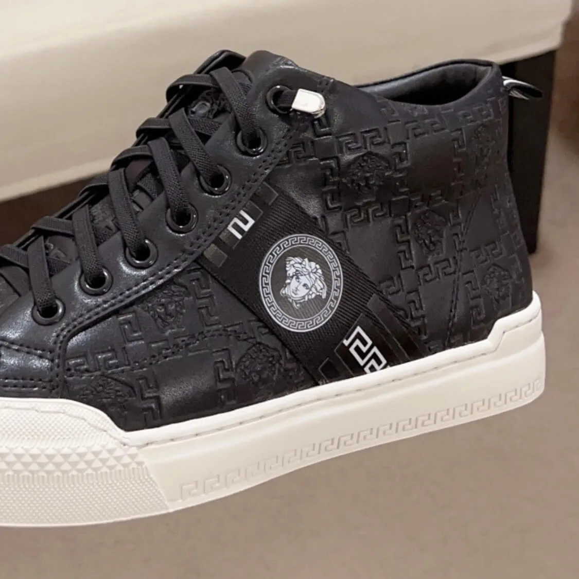 Mid Top Leather Skater Sneakers