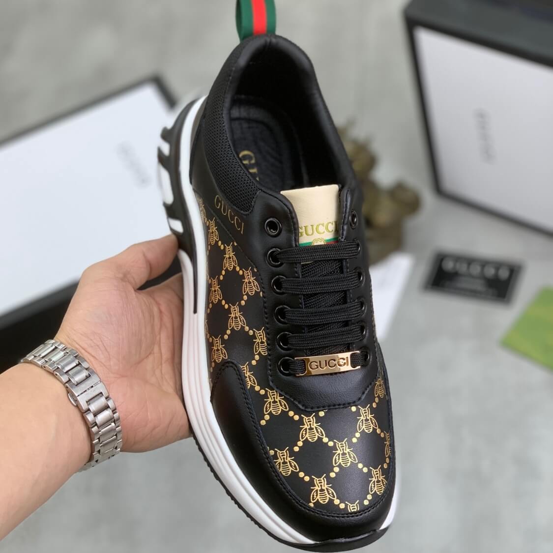 Monogram Bee Web Trainers 