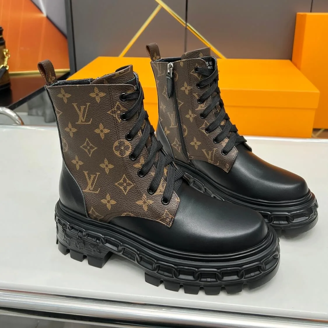 Monogram Doc Martens Boots
