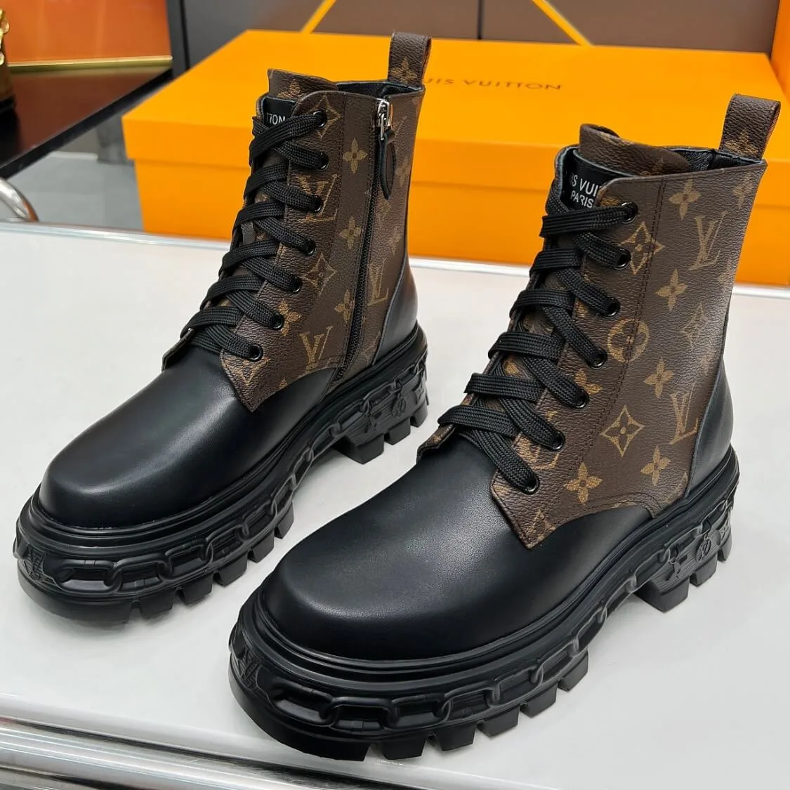 Monogram Doc Martens Boots