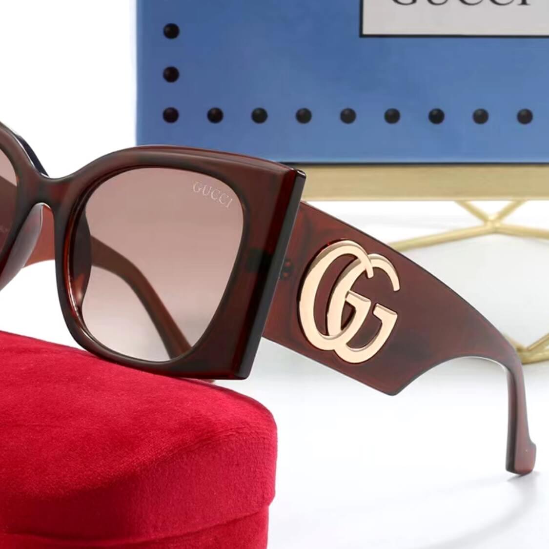 Oversized Double G Monogram UV Sunglasses 