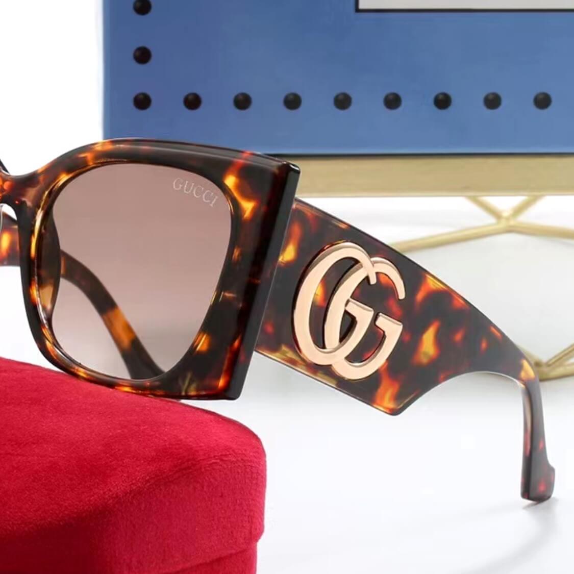 Oversized Double G Monogram UV Sunglasses 