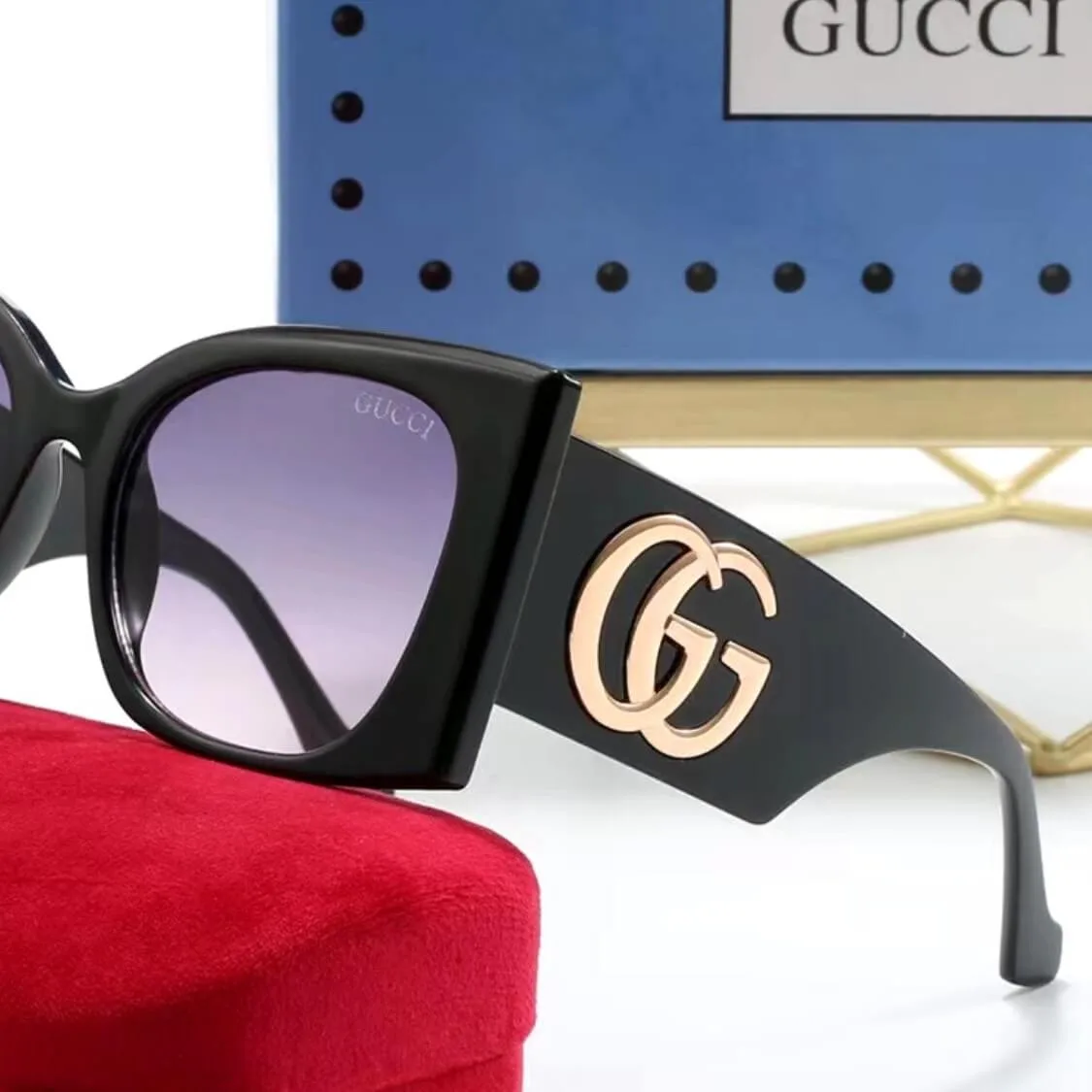 Oversized Double G Monogram UV Sunglasses