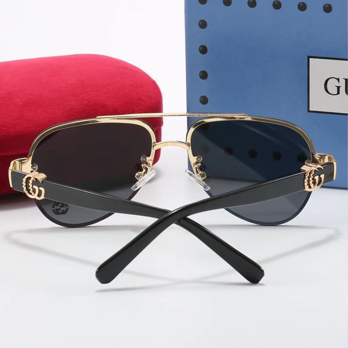 Half Rimmed Pilot UV Sunglasses 