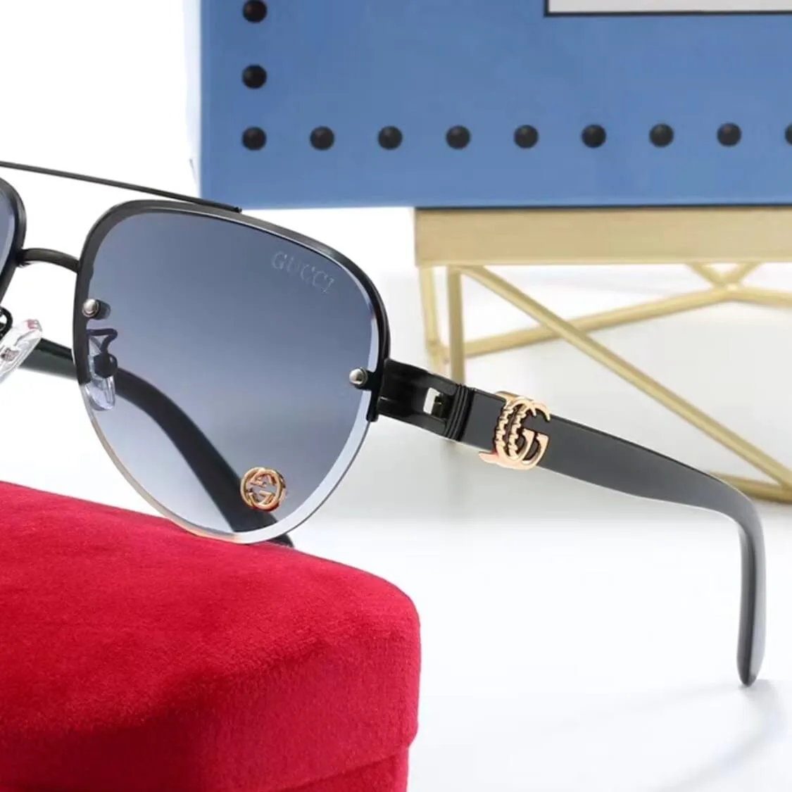 Half Rimmed Pilot UV Sunglasses