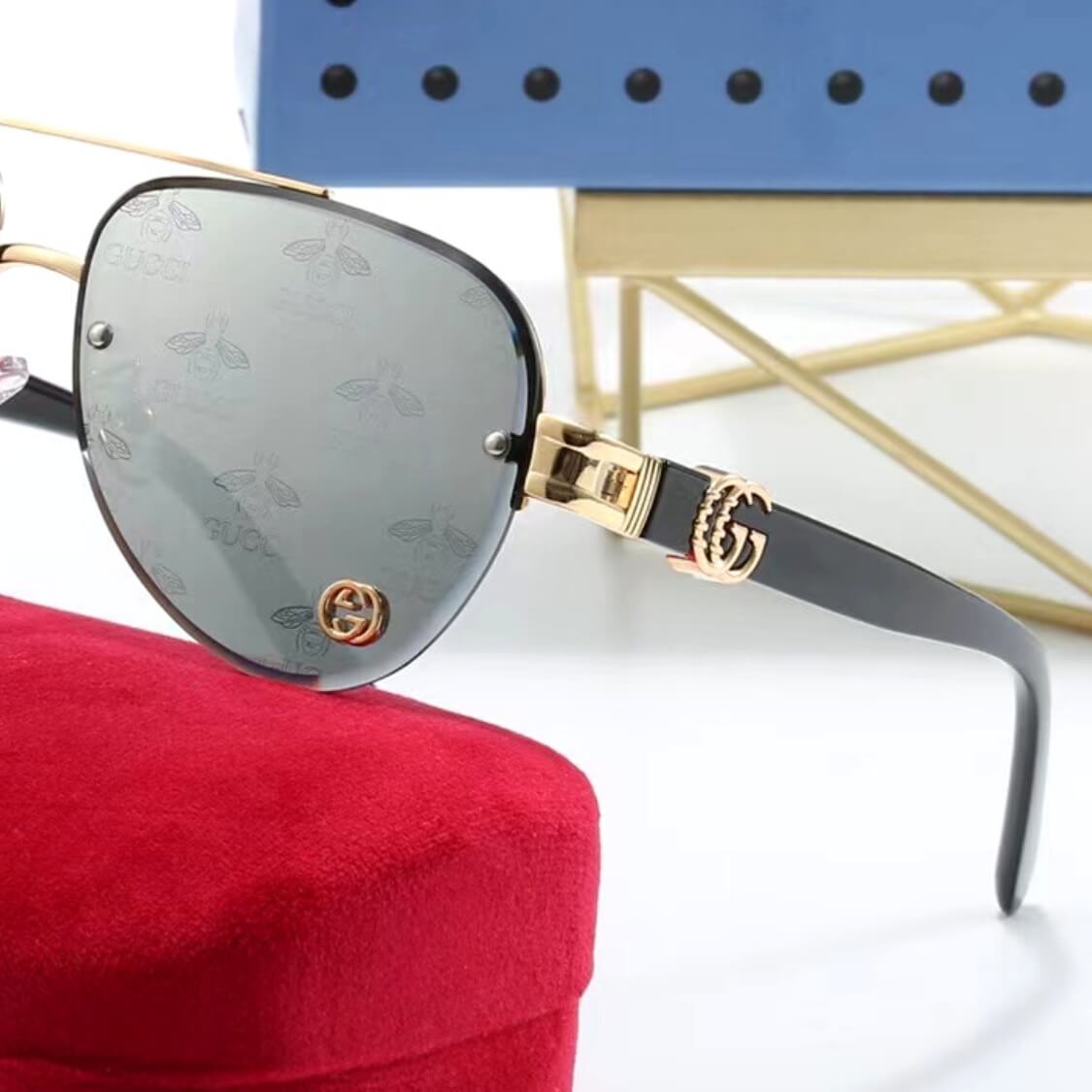 Half Rimmed Pilot UV Sunglasses 